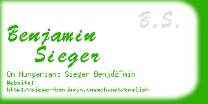 benjamin sieger business card